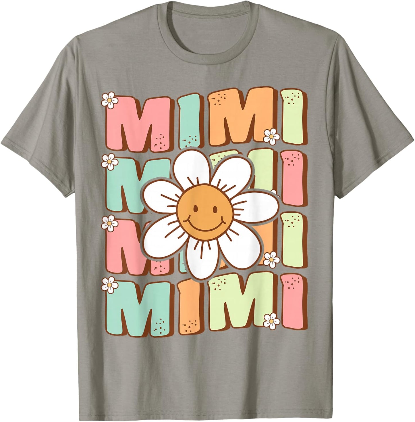 Cute Groovy Mimi 70s Family Birthday Party Daisy Flower T-Shirt - T-Shirt | Sand