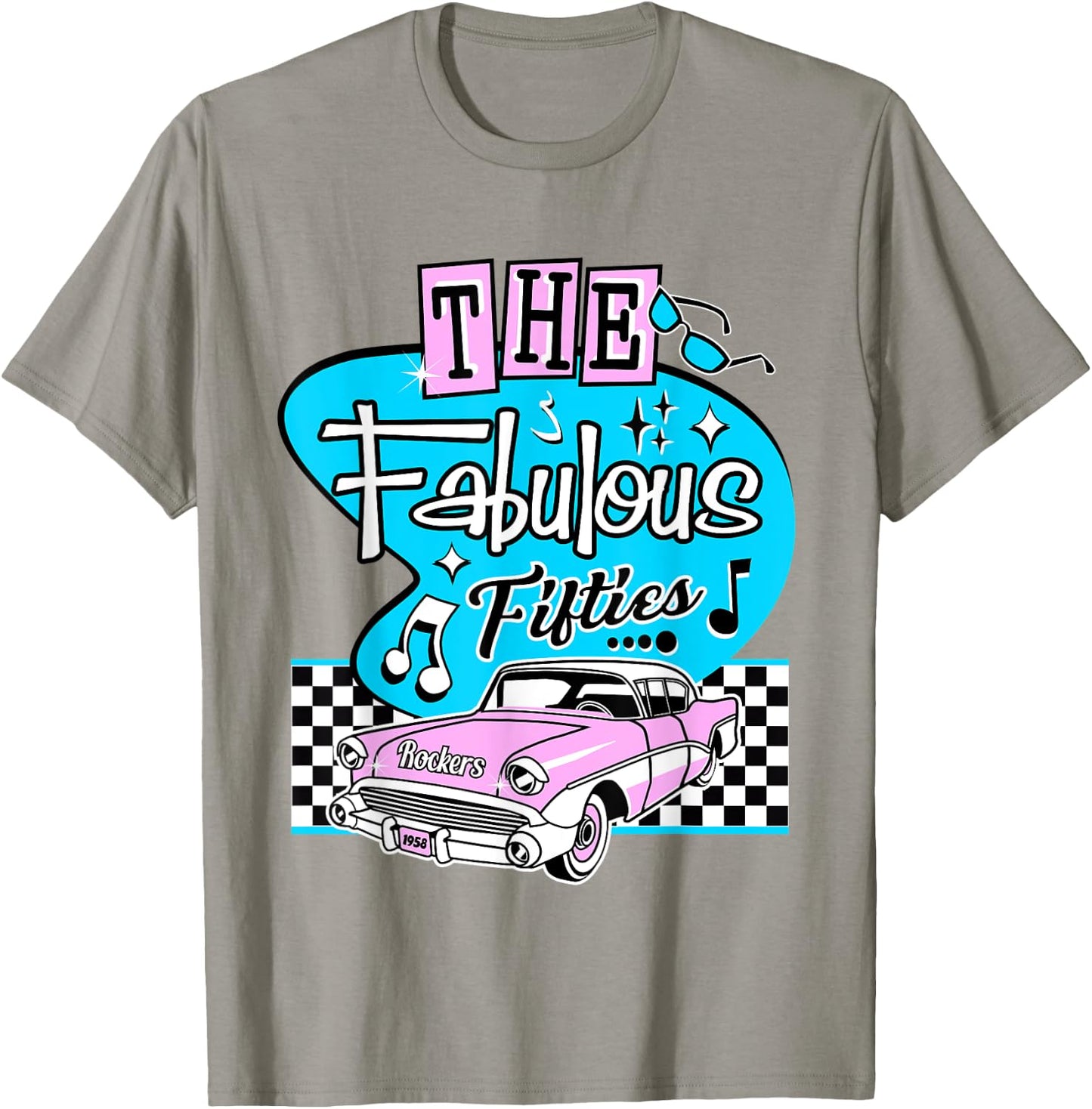 1950s Sock Hop Dance Retro 50s Rockabilly Pink Gifts Doo Wop T-Shirt - T-Shirt | Sand