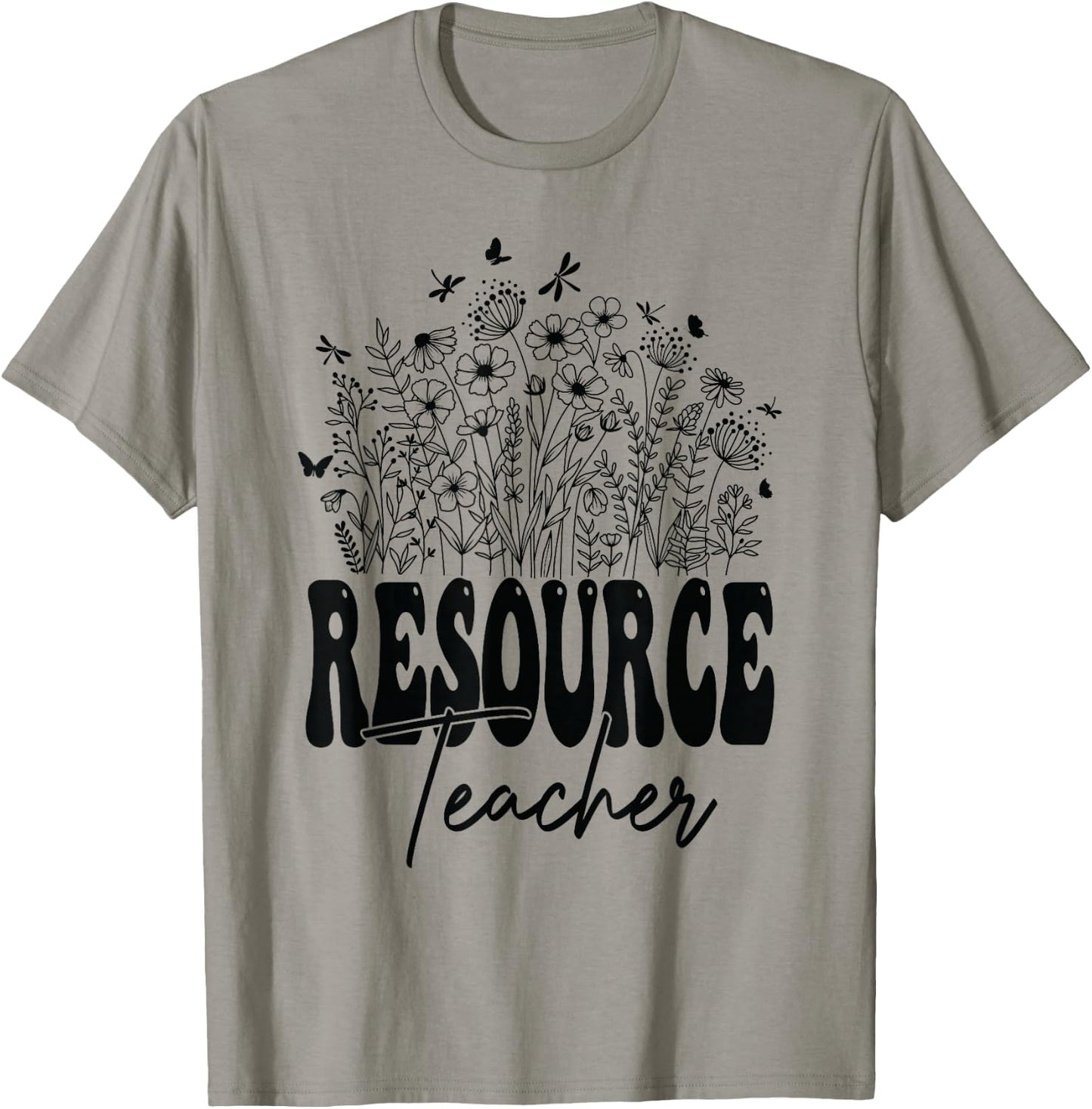 Floral Wildflower Resource Teachers Appreciation Flowers T-Shirt - T-Shirt | Sand