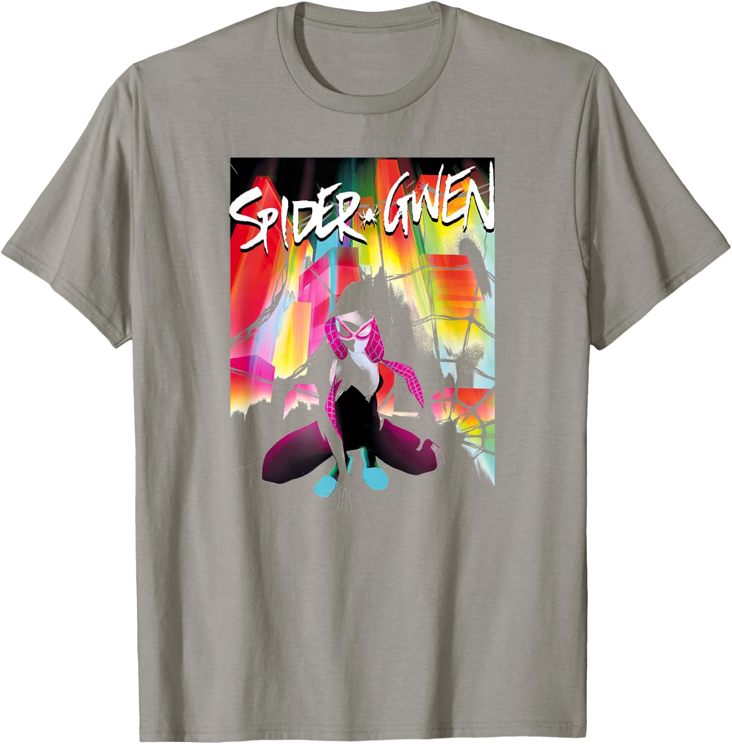 Marvel Spider-Gwen Rainbow Cover Art Graphic Comic Art T-Shirt - T-Shirt | Sand