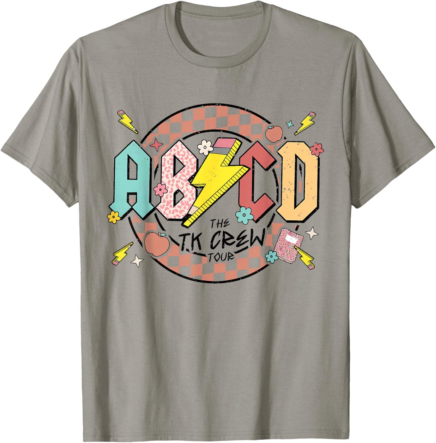 Retro ABCD Transitional Kindergarten Teacher Tour TK Teacher T-Shirt - T-Shirt | Sand