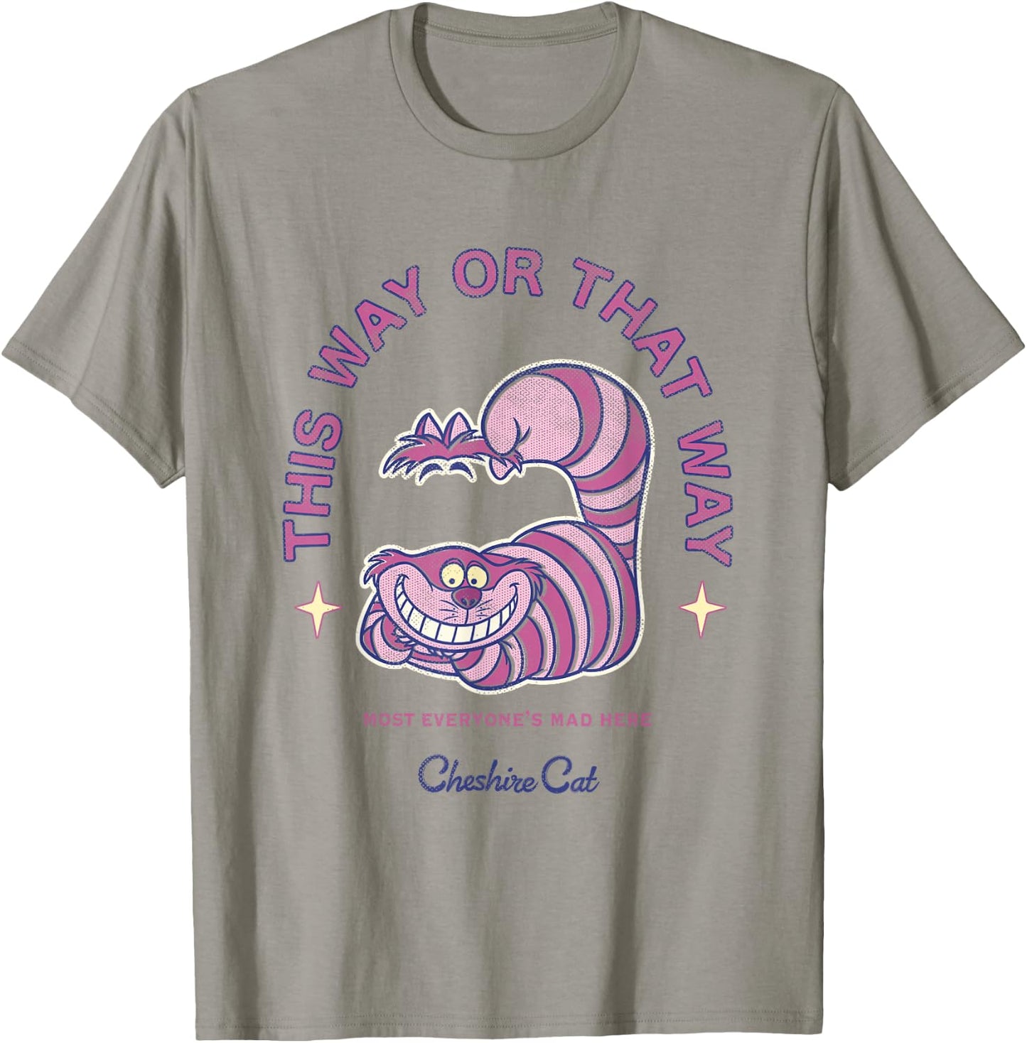 Disney Alice in Wonderland Cheshire Cat's Way Big Chest Logo T-Shirt - T-Shirt | Sand
