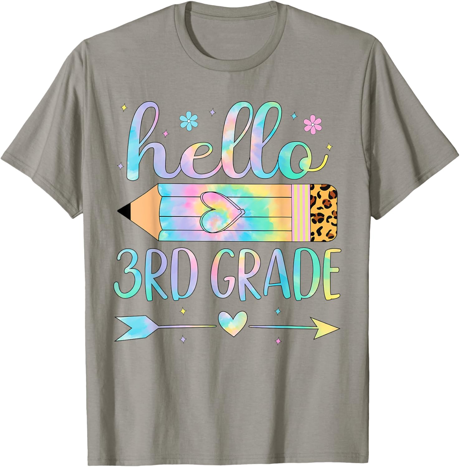 Tie Dye 3rd Grade Back To School Hello Third Grade Teacher T-Shirt - T-Shirt | Sand