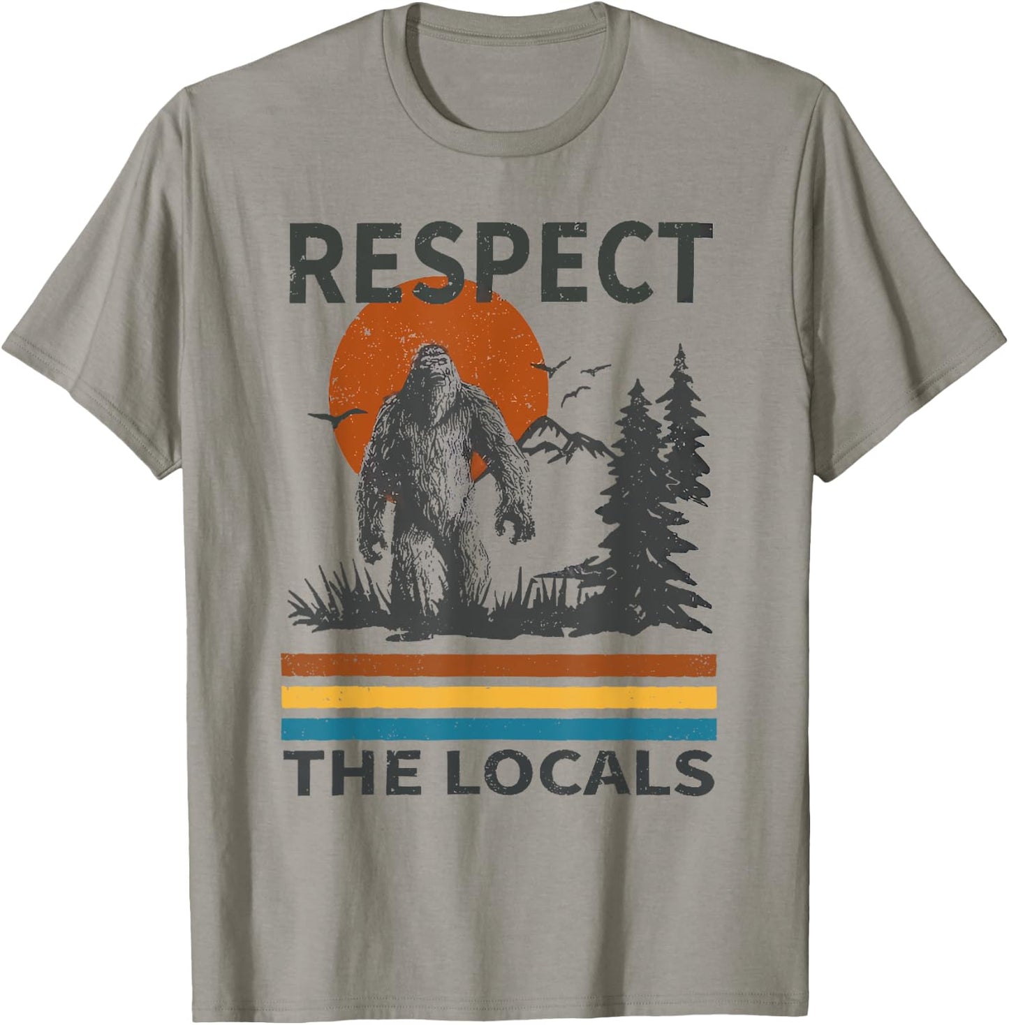 Respect the Locals Sasquatch , Small, Grey T-Shirt - T-Shirt | Sand