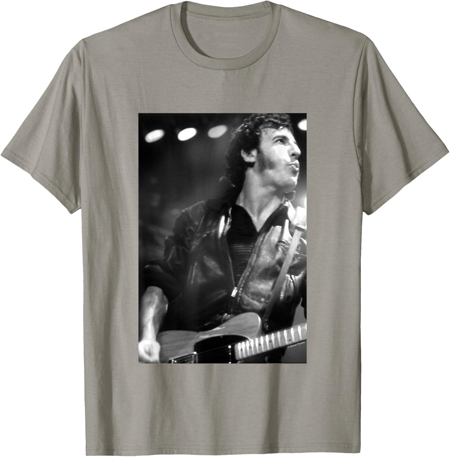 Bruce Springsteen Live On Stage by Simon Fowler T-Shirt - T-Shirt | Sand