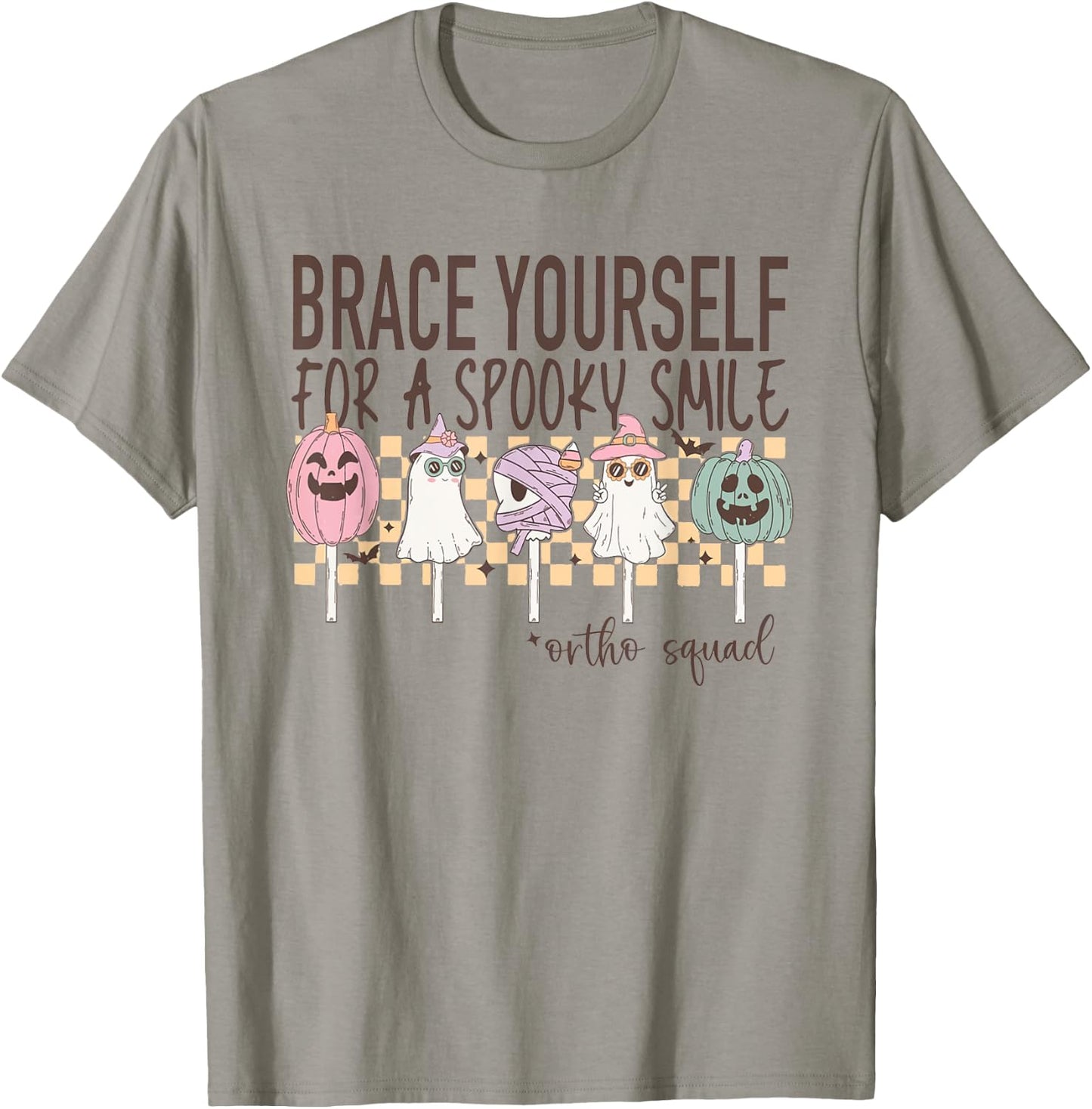 Women Ortho Squad Halloween Ghosts Orthodontist Assistant T-Shirt - T-Shirt | Sand