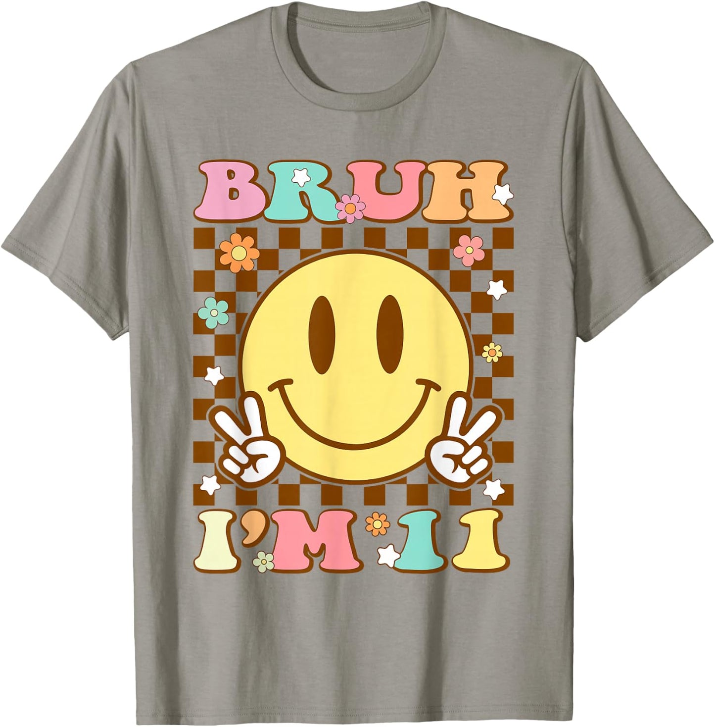 Bruh I'm 11 Years Old 11th Birthday Boys Girls Bday Eleven T-Shirt - T-Shirt | Sand