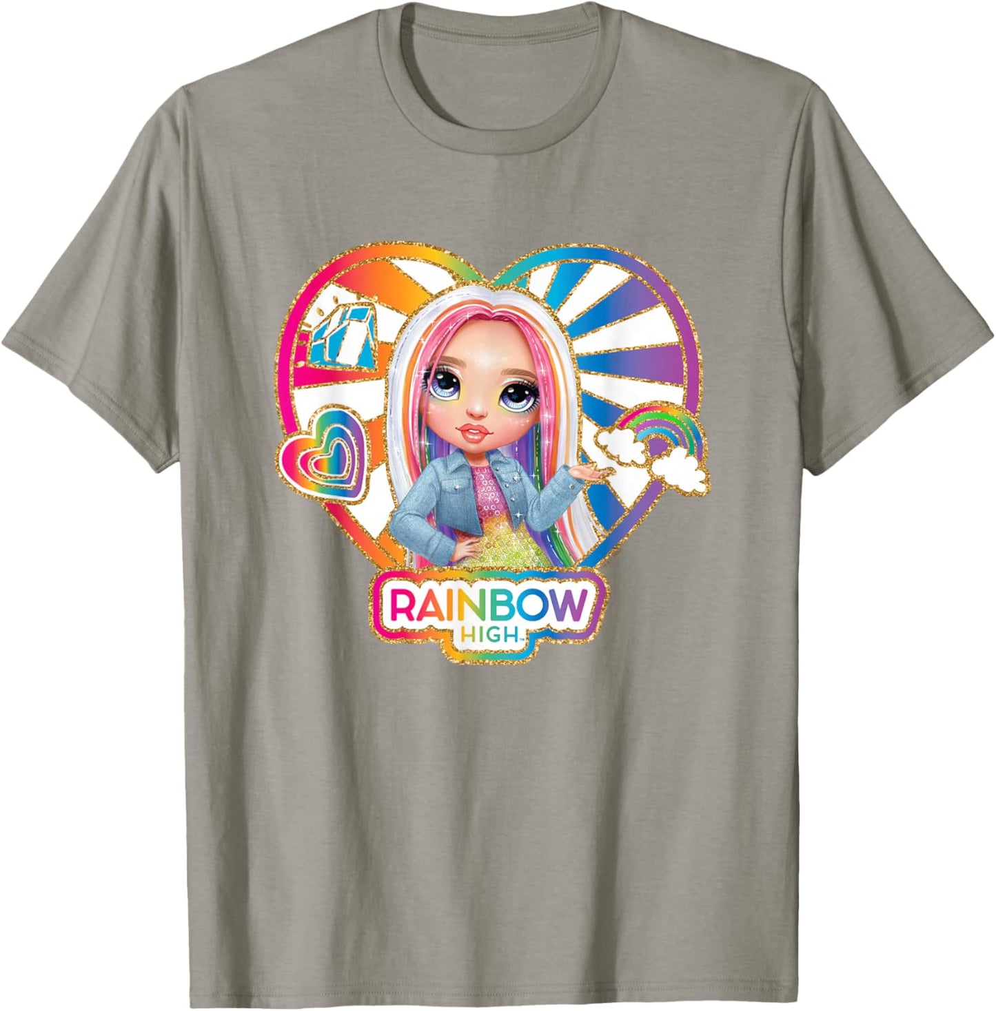 Rainbow High Amaya Raine Heart Shaped Vintage Portrait T-Shirt - T-Shirt | Sand
