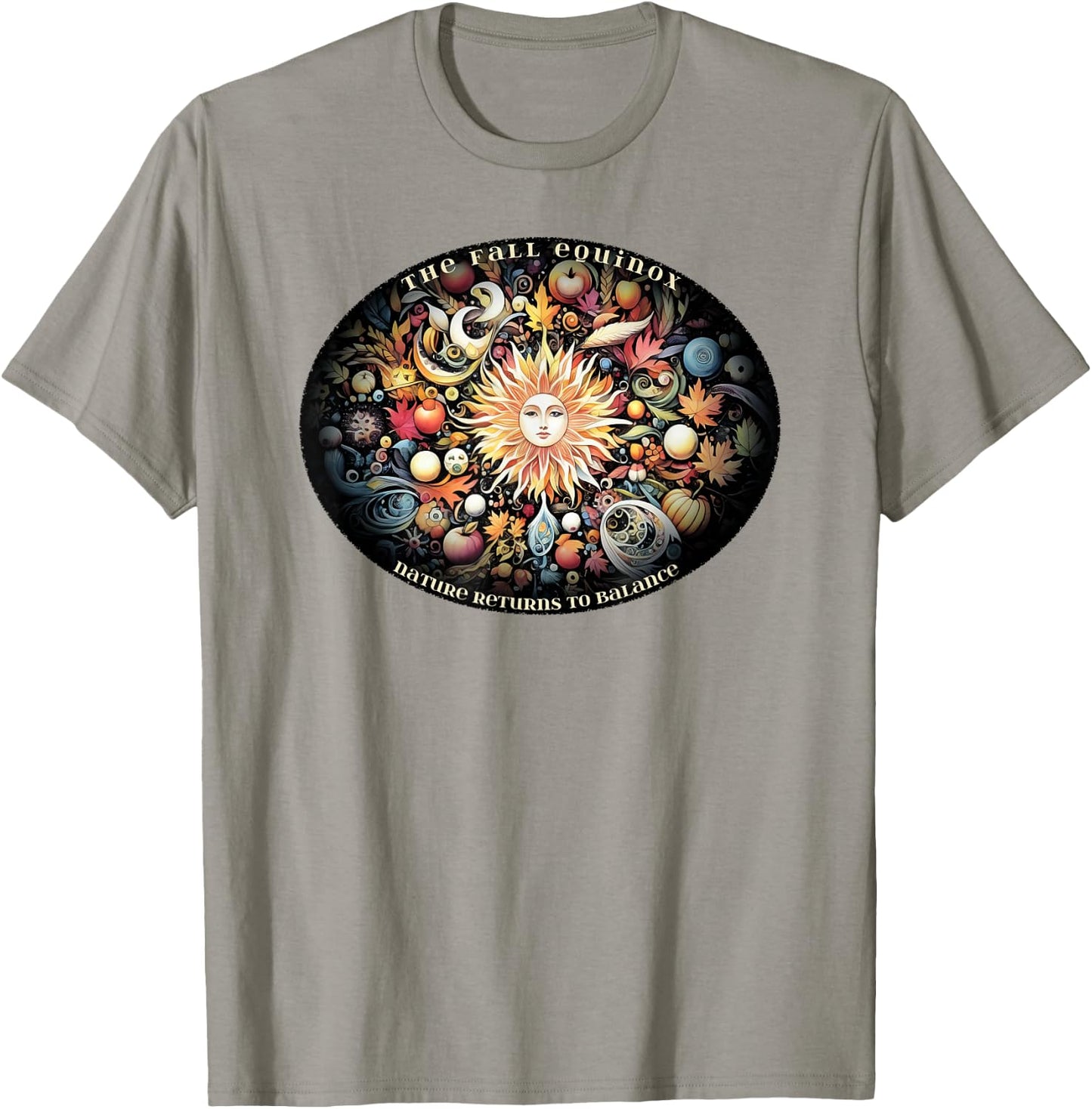The Autumn Fall Equinox Nature Returns To Balance T-Shirt - T-Shirt | Sand