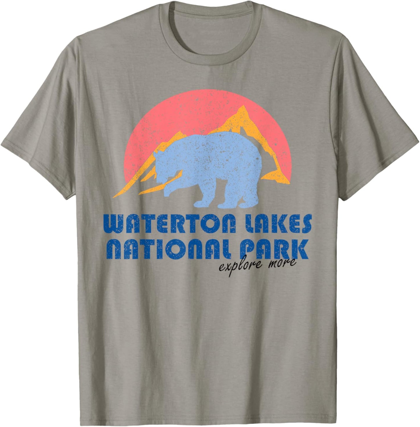 Vintage Waterton Lake National Park Retro Alberta T-Shirt - T-Shirt | Sand