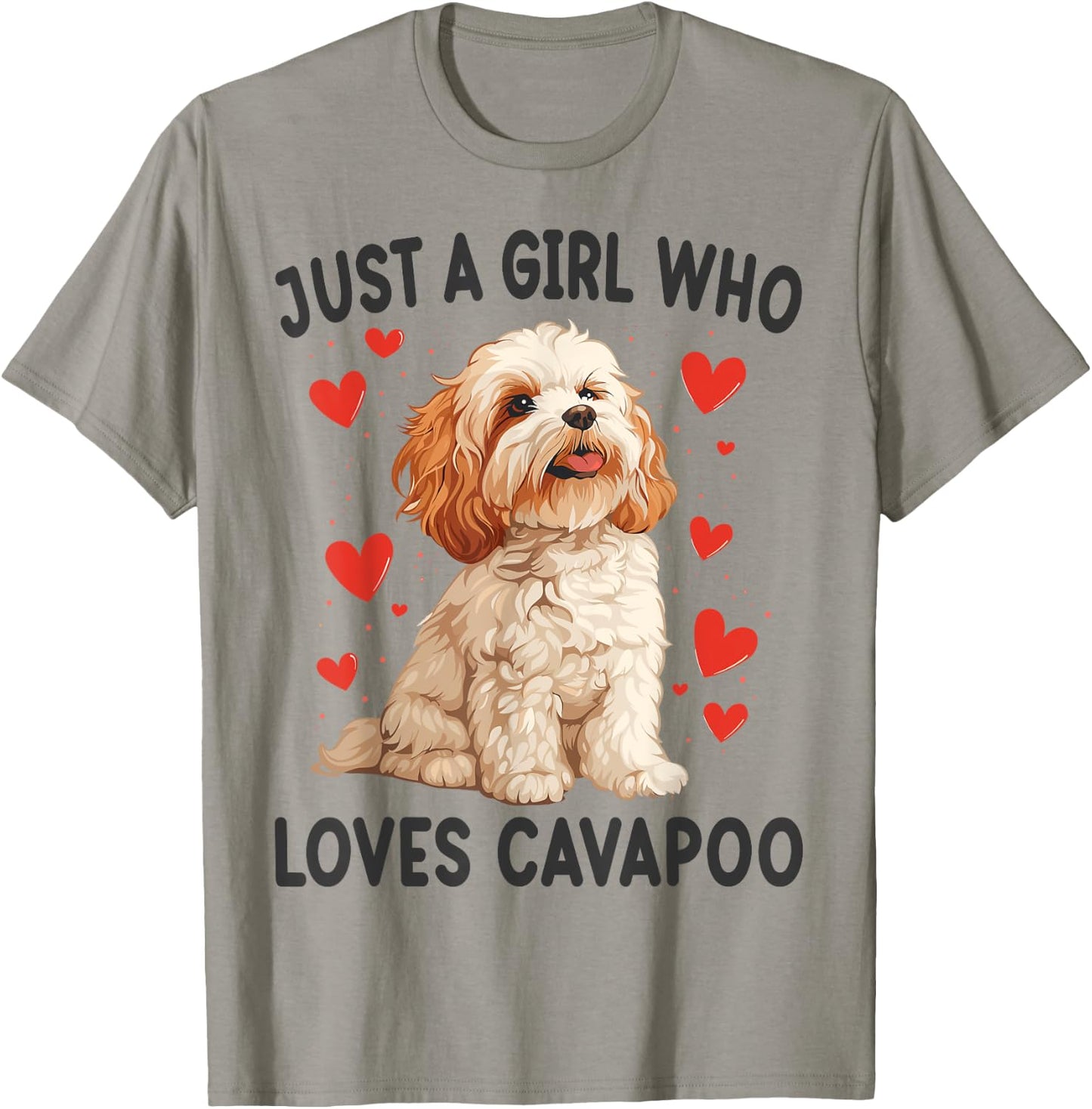 Just a Girl Who Loves Cavapoo Funny Cavapoo Dog Lover T-Shirt - T-Shirt | Sand