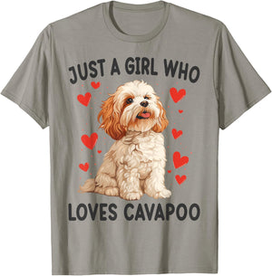 Just a Girl Who Loves Cavapoo Funny Cavapoo Dog Lover T-Shirt - T-Shirt | Sand