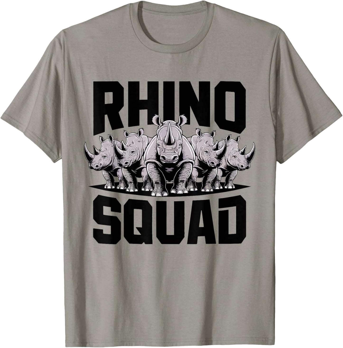 Rhino Squad Cool Rhinoceros Team Wildlife Enthusiasts T-Shirt - T-Shirt | Sand