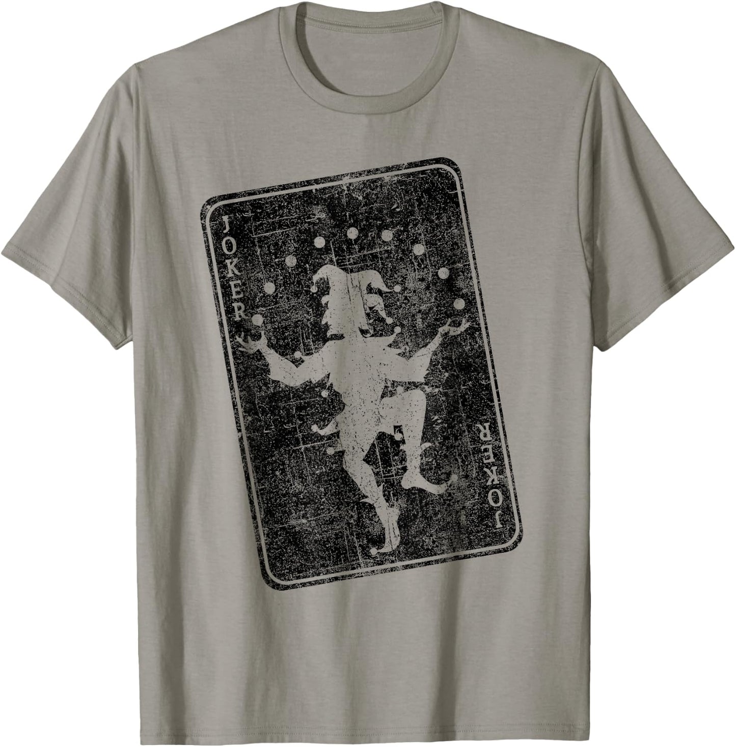Distressed Joker playing card jester poker player halloween T-Shirt - T-Shirt | Sand