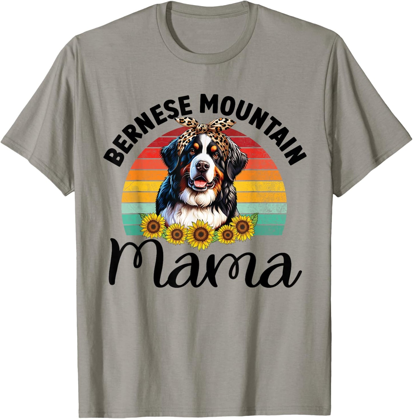 Vintage Bernese Mountain Mama Dog Lovers Floral Mother's Day Women Kids T-Shirt - T-Shirt | Sand