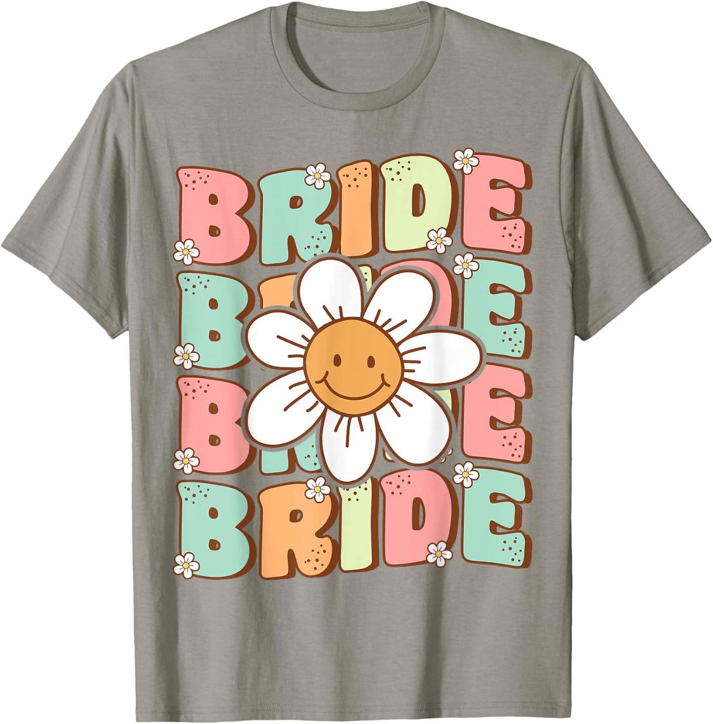 Groovy Bride Matching Bachelorette Party Cute Groovy Wedding T-Shirt - T-Shirt | Sand