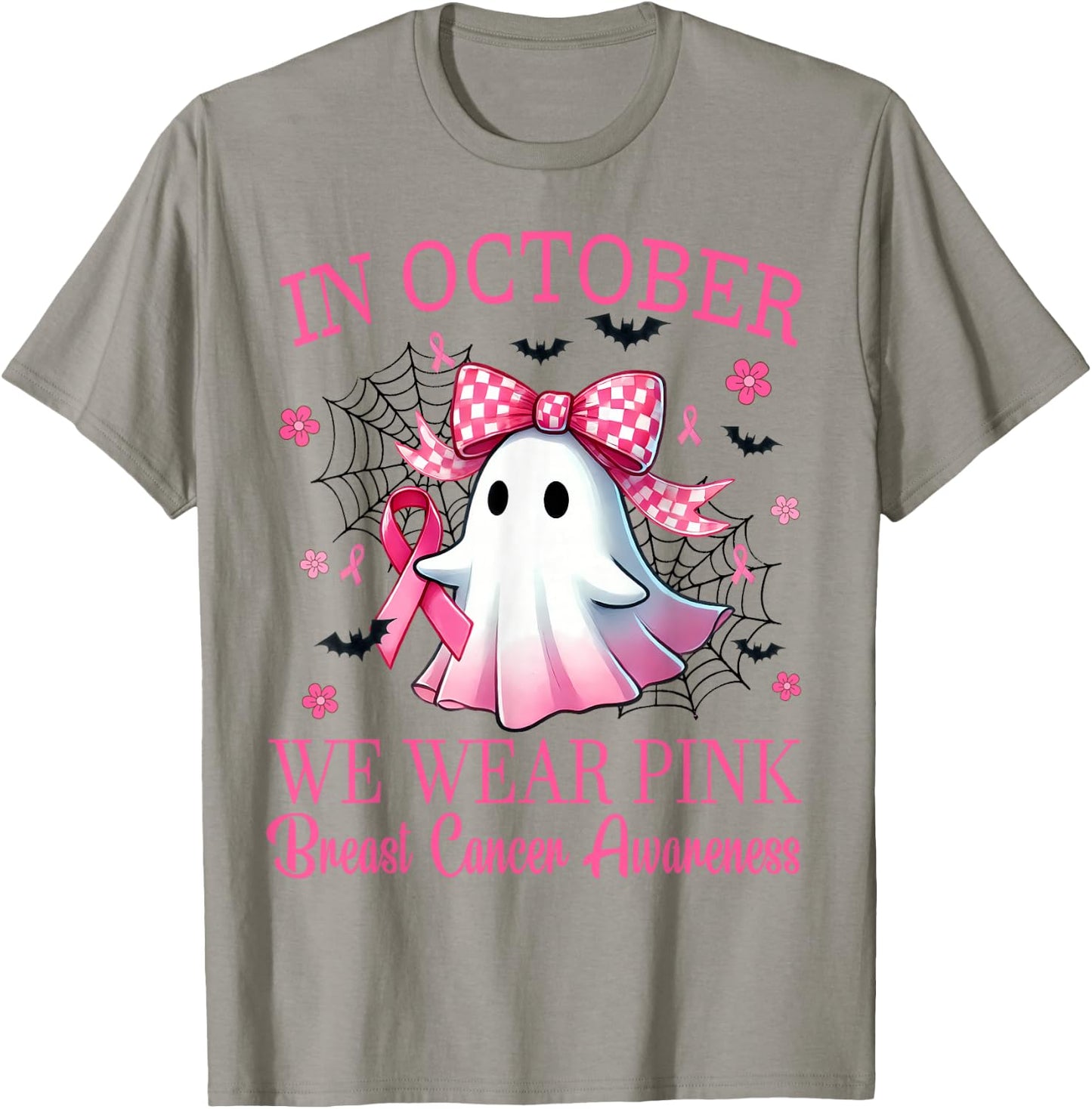 In October We Wear Pink Breast Cancer Awareness T-Shirt - T-Shirt | Sand