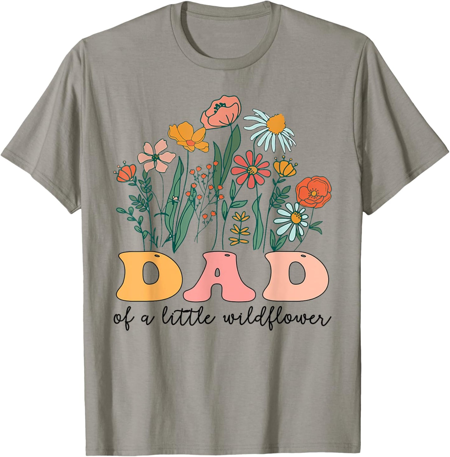 Dad Of The Little Wildflower Birthday Party Baby Shower T-Shirt - T-Shirt | Sand