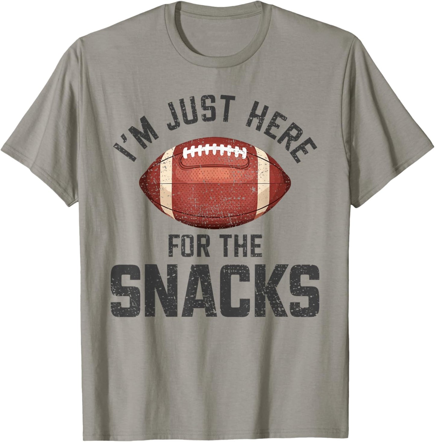 Funny I'm Just Here for The Snacks Football T-Shirt - T-Shirt | Sand