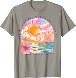 His Mercies Are New Every Morning Christian T-Shirt - T-Shirt | Sand