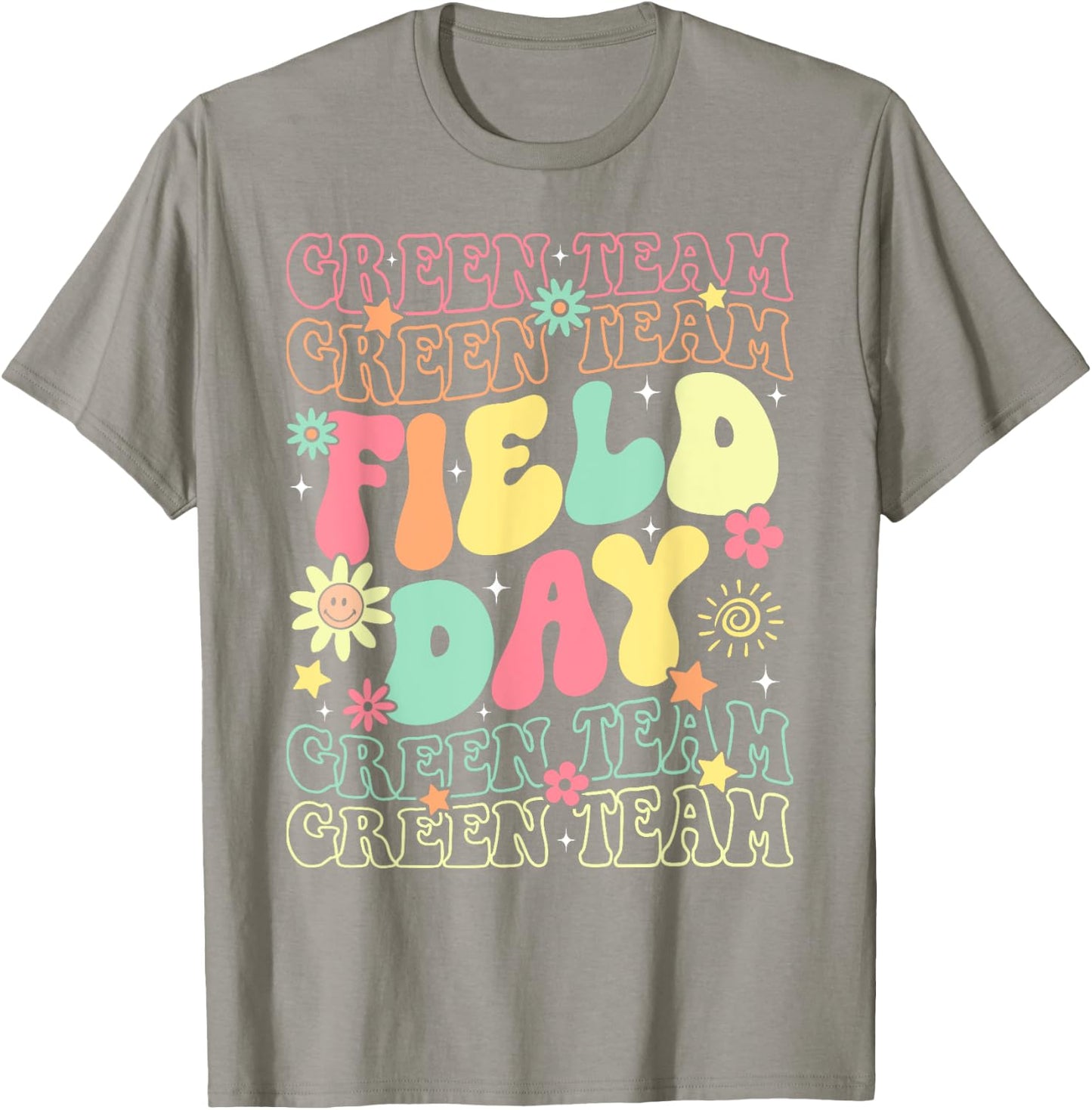 Field Day Green Team Color War Camp Team Game Competition T-Shirt - T-Shirt | Sand