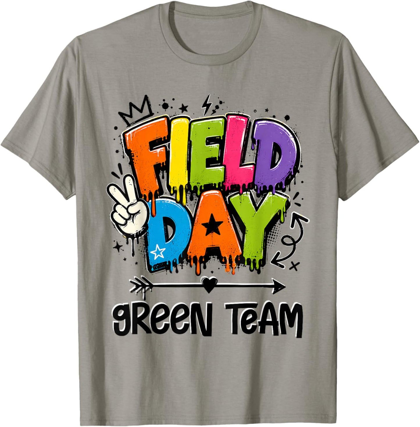 Funny Green Team Field Day 2026 Drip Teacher Boy Girl Kids T-Shirt - T-Shirt | Sand