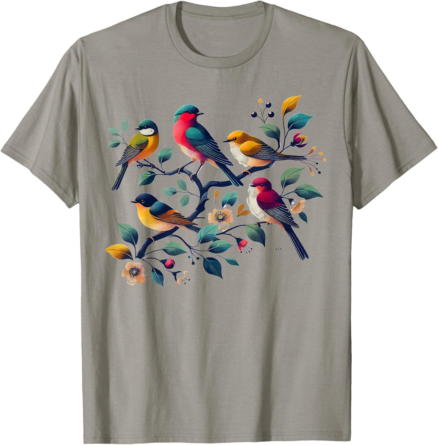 Birds On A Branch Birding Bird Watcher Birder T-Shirt - T-Shirt | Sand