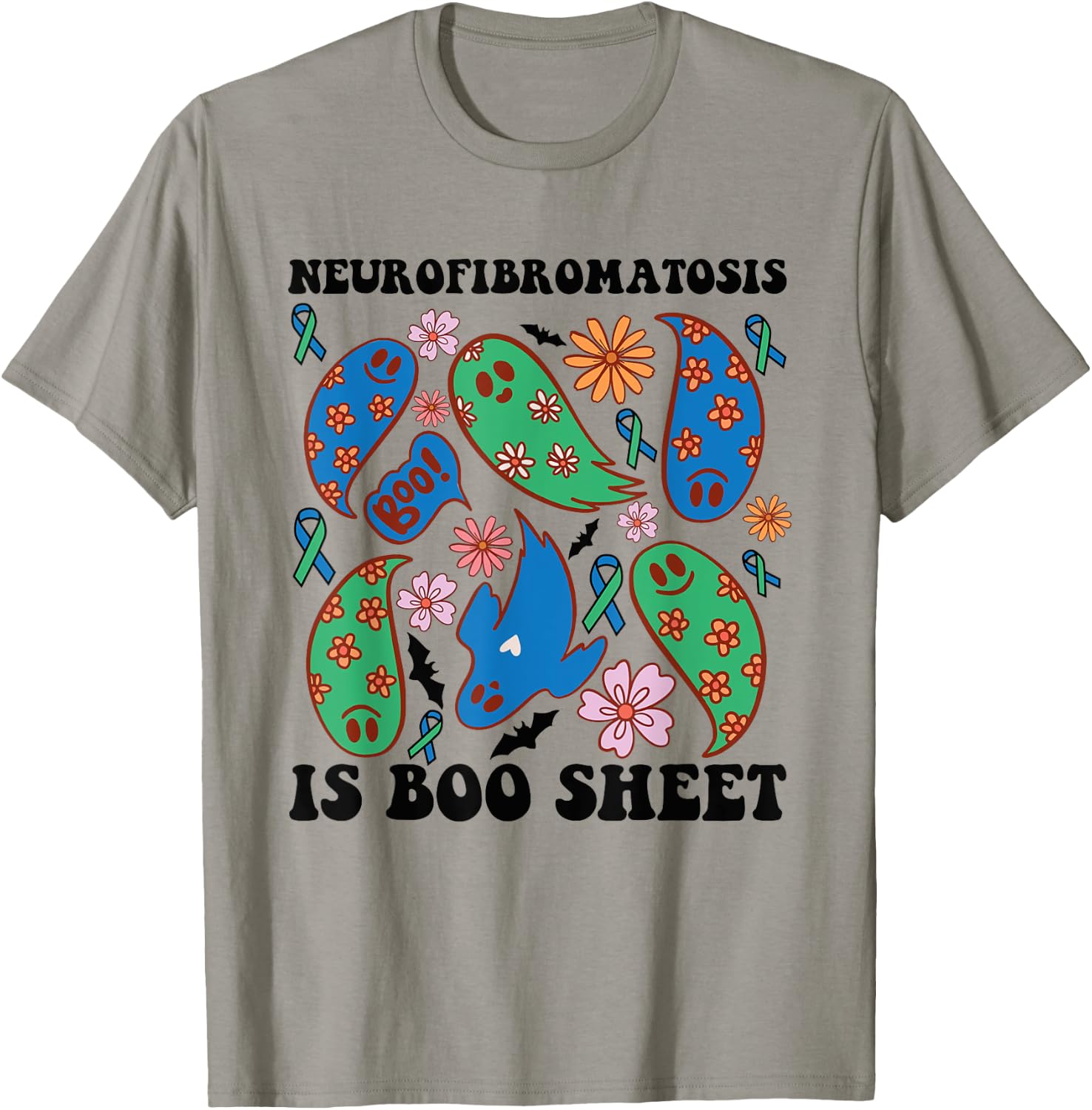Neurofibromatosis Awareness Halloween Ghosts Sped Teacher T-Shirt - T-Shirt | Sand