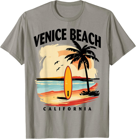 Venice Beach California Surfboard Surfing Men Women T-Shirt - T-Shirt | Sand