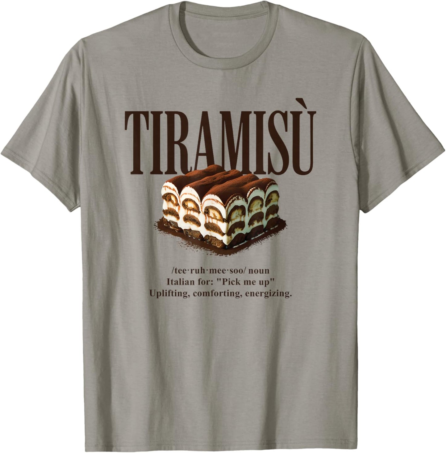 Tiramisu Vintage 90s Italian Food Aesthetic Foodie Dessert T-Shirt - T-Shirt | Sand