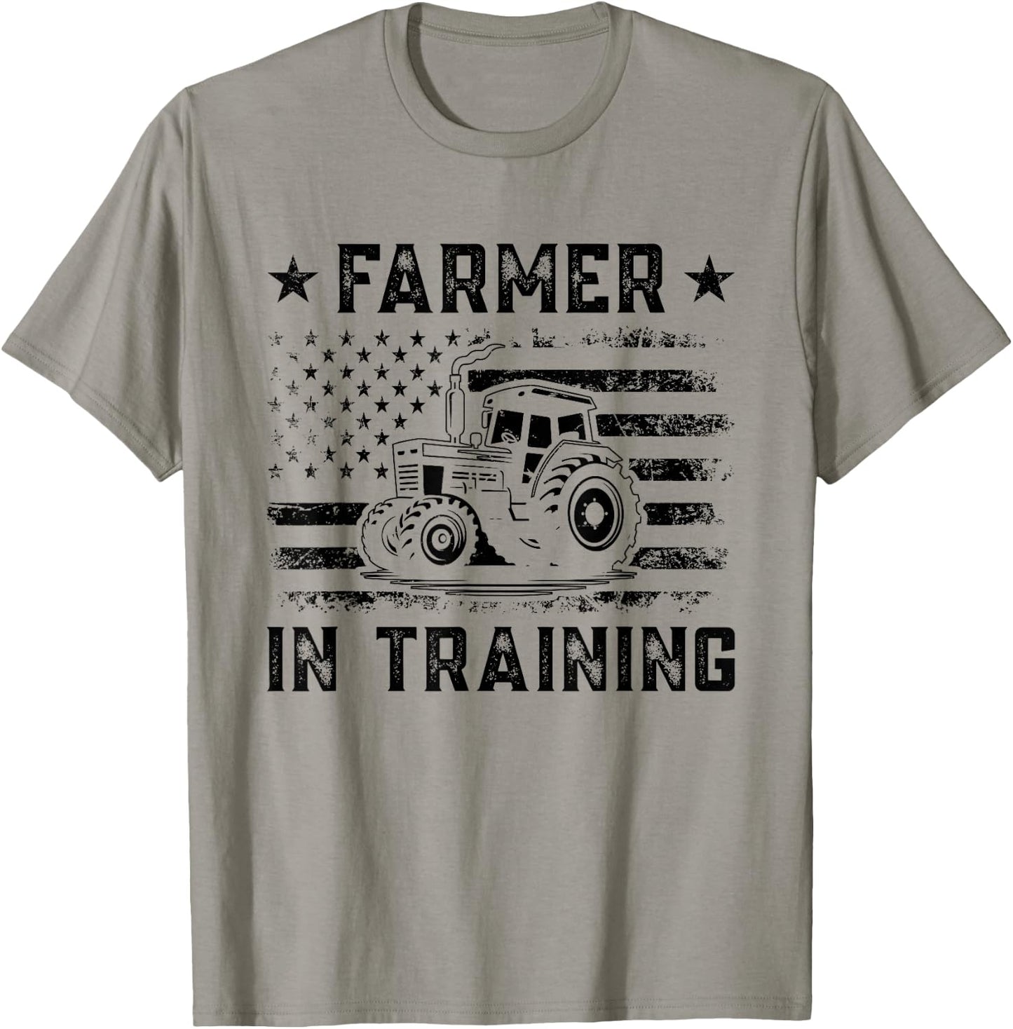 Farmer In Training US American Flag Design For Future Farmer T-Shirt - T-Shirt | Sand
