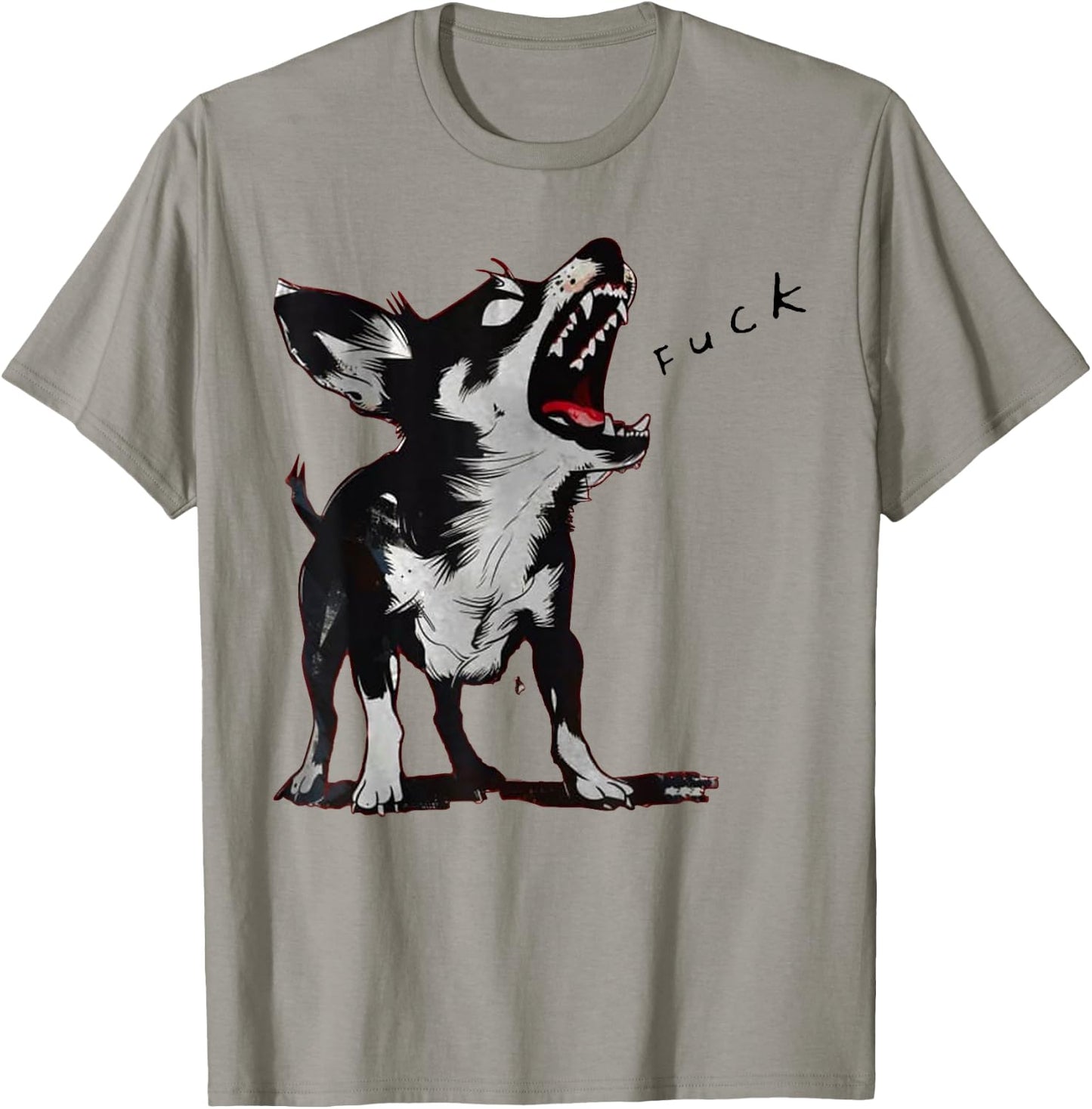 Angry - Chihuahuas Dog Fuck Howling Yelling Art Men Women T-Shirt - T-Shirt | Sand