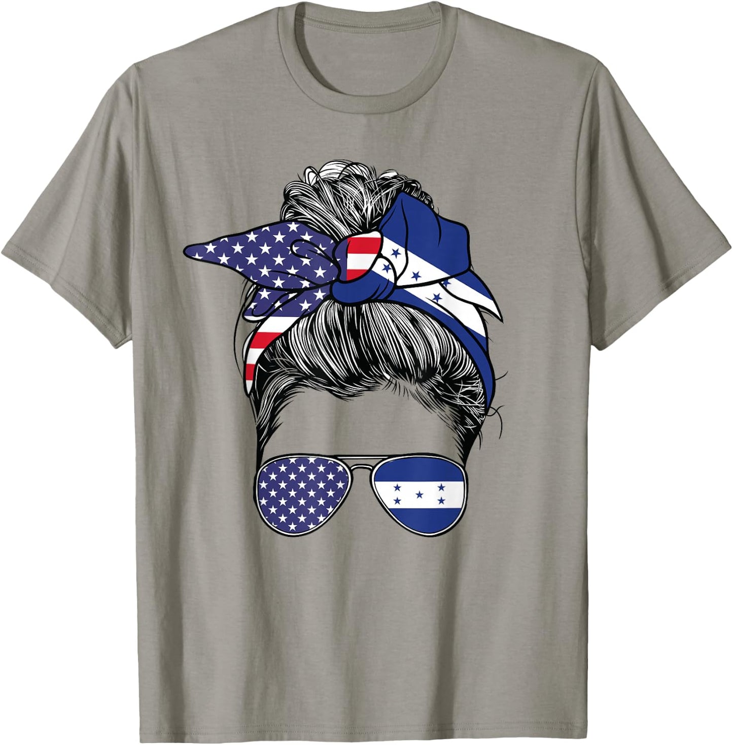 Honduran Women Girl USA Heritage American Honduras Flag T-Shirt - T-Shirt | Sand