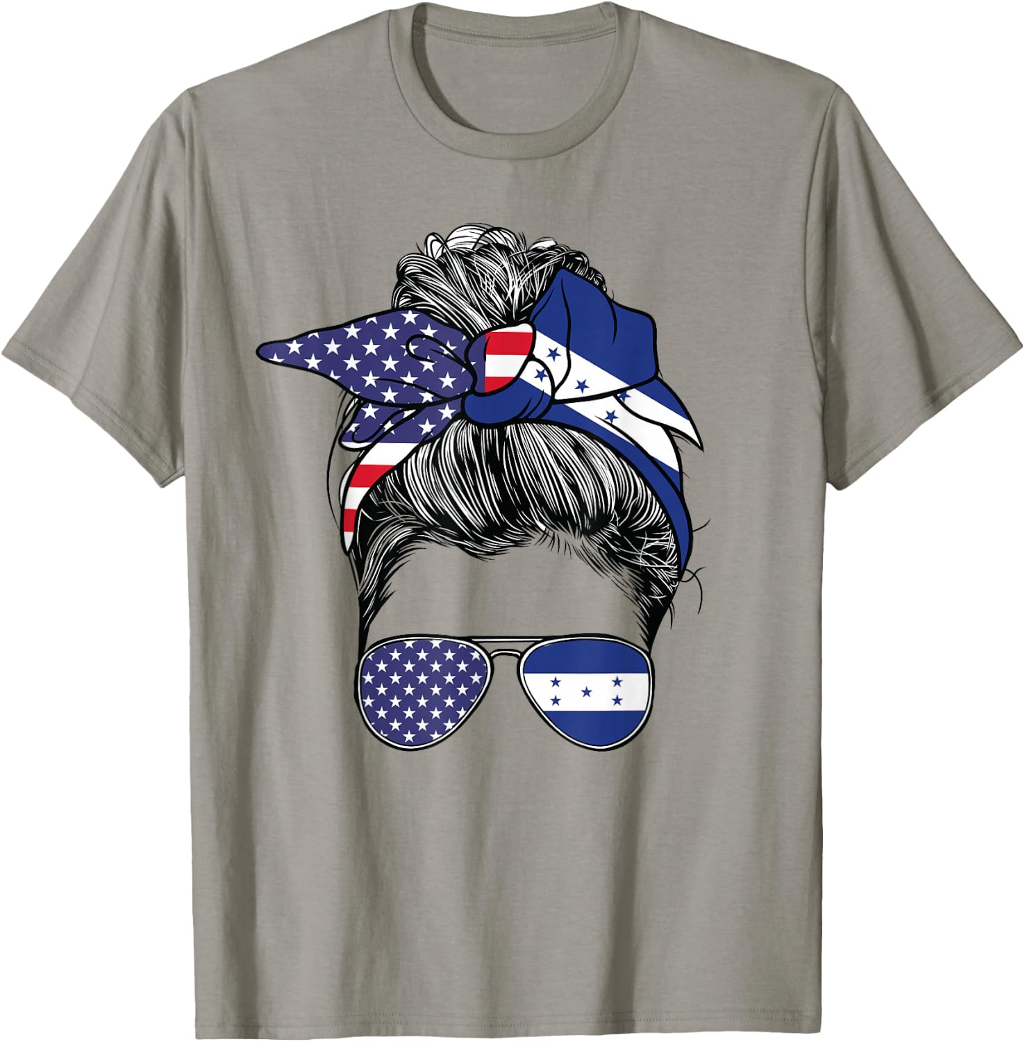Honduran Women Girl USA Heritage American Honduras Flag T-Shirt - T-Shirt | Sand