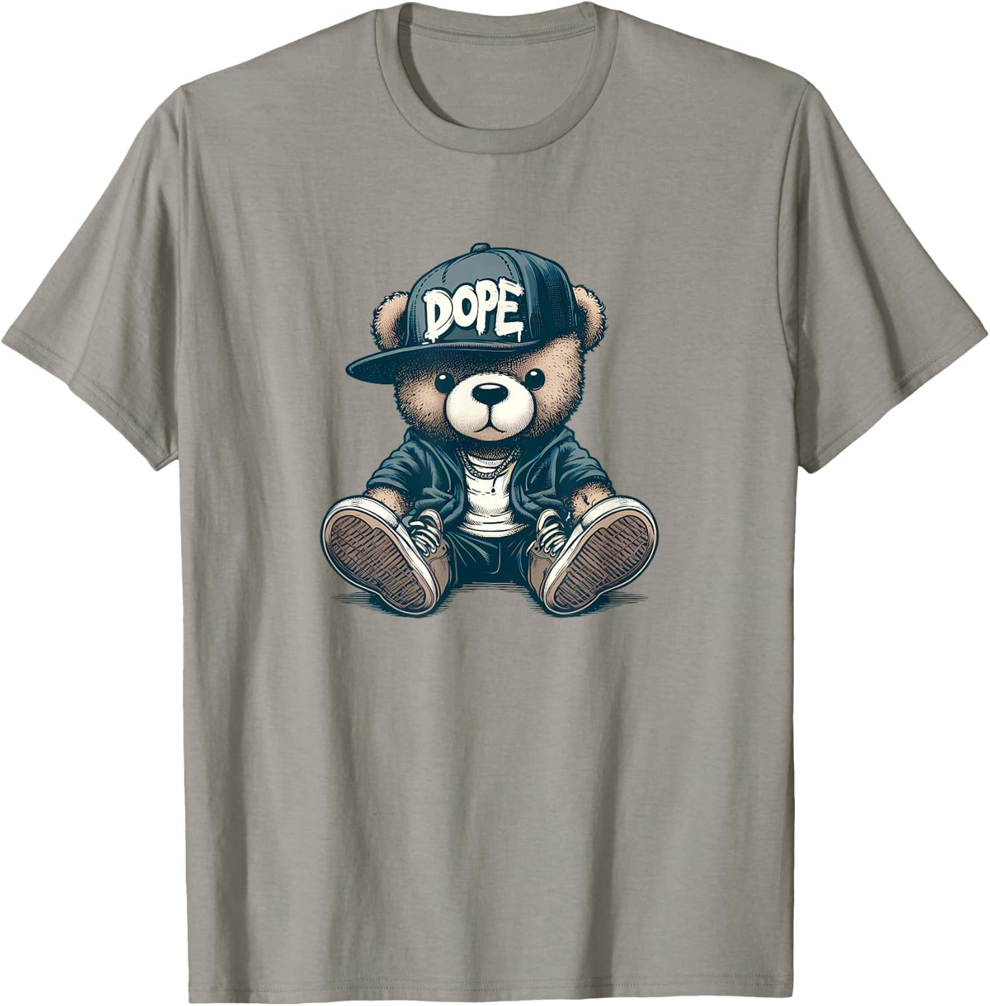 DOPE Cute Hip Hop Teddy Bear 90s hip hop clothing T-Shirt - T-Shirt | Sand