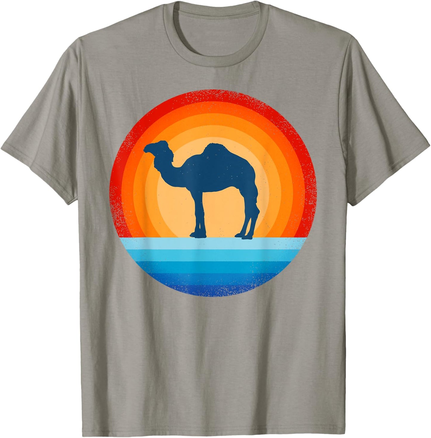 Camel Retro Vintage 60 70s Sunset Mammal Animal Men Women T-Shirt - T-Shirt | Sand