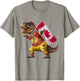 Happy Canada Day Canada Kids Flag Funny Red Dinosaur T-Shirt - T-Shirt | Sand