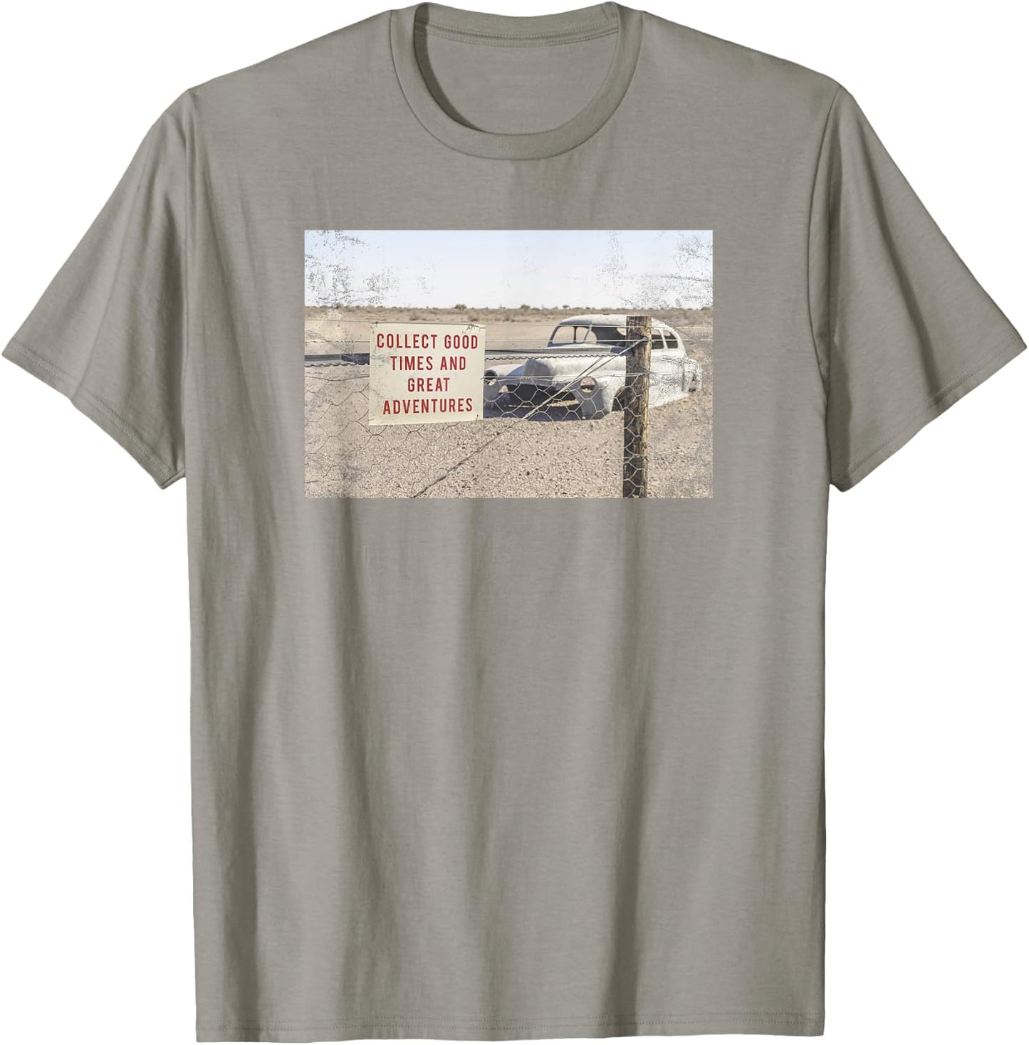 Trendy Collect Good Times And Great Adventures Faded Photo T-Shirt - T-Shirt | Sand