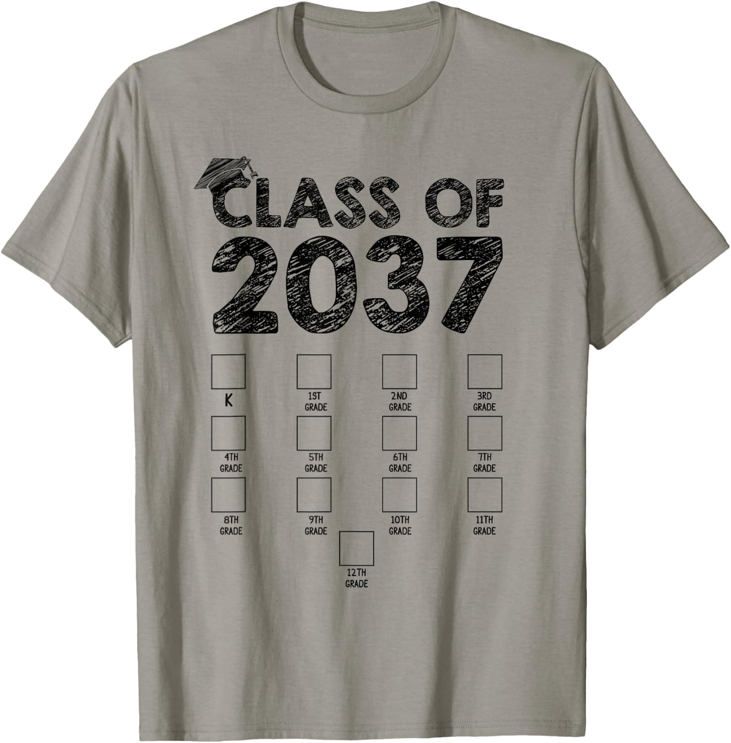 Class of 2037 Grow With Me First Day School Back to School T-Shirt - T-Shirt | Sand