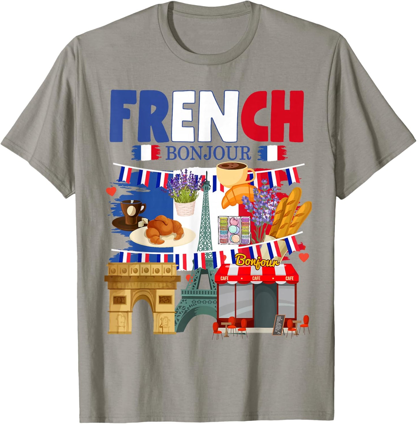 France Flag Outfit Idea For Kids French Flag & Lavender T-Shirt - T-Shirt | Sand