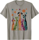 Vintage Retro Mid-Century Long Neck Dogs 50s 60s Style T-Shirt - T-Shirt | Sand