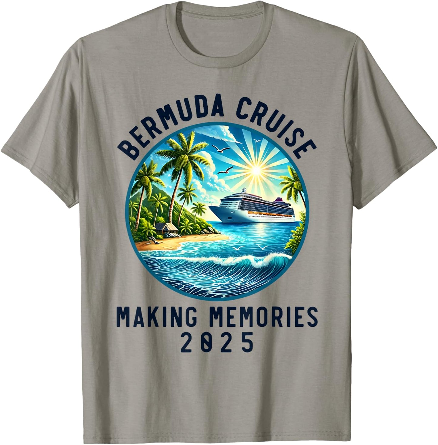 Matching Family Friends Group Bermuda Cruise 2025, Souvenir T-Shirt - T-Shirt | Sand