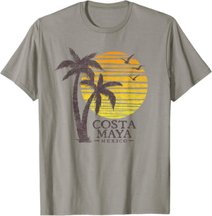 Vintage Costa Maya Mexico Beach Sunset Souvenir T-Shirt - T-Shirt | Sand