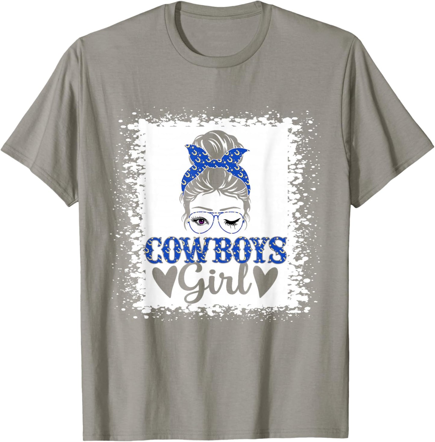 Messy Bun Cowboys Girl Sport Fan Men Women Girls Kids T-Shirt - T-Shirt | Sand