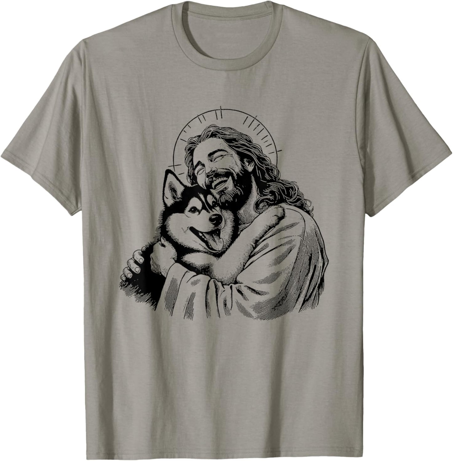 Jesus Siberian Husky - Funny Christian Religious Dog Lover Women Girls Kids T-Shirt - T-Shirt | Sand