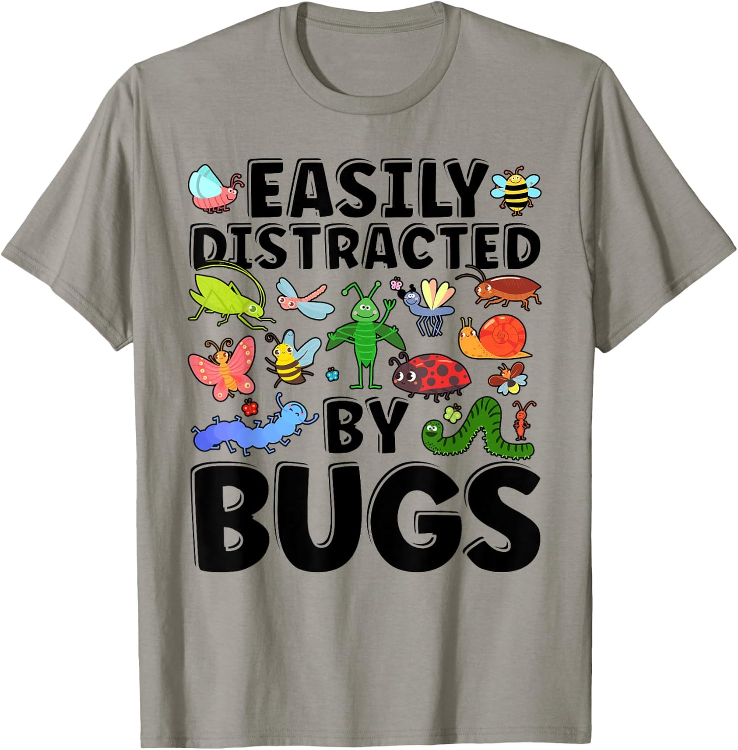 Funny Easily Distracted By Bugs Teacher Entomologist Women Kids T-Shirt - T-Shirt | Sand