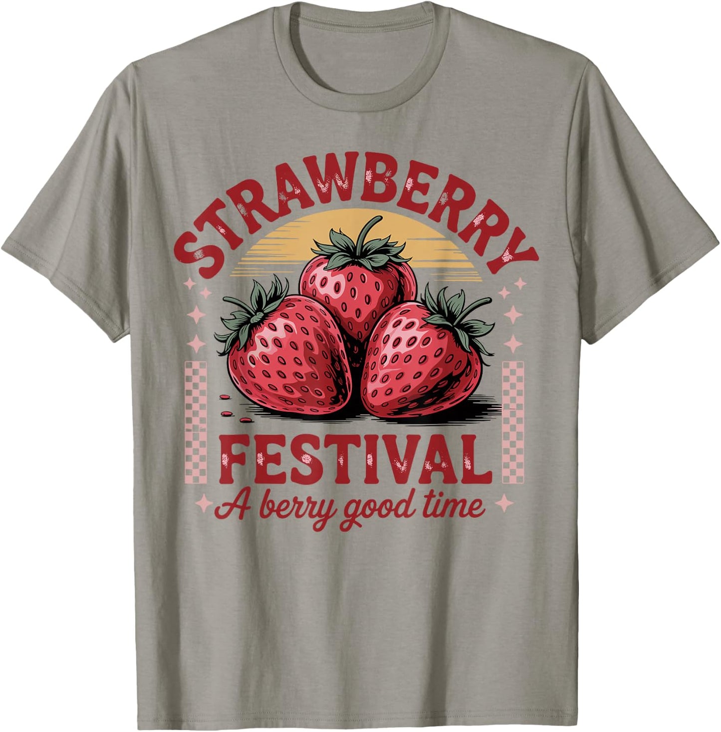 Strawberry Festival Retro Summer Fruit Vintage vibes woman T-Shirt - T-Shirt | Sand