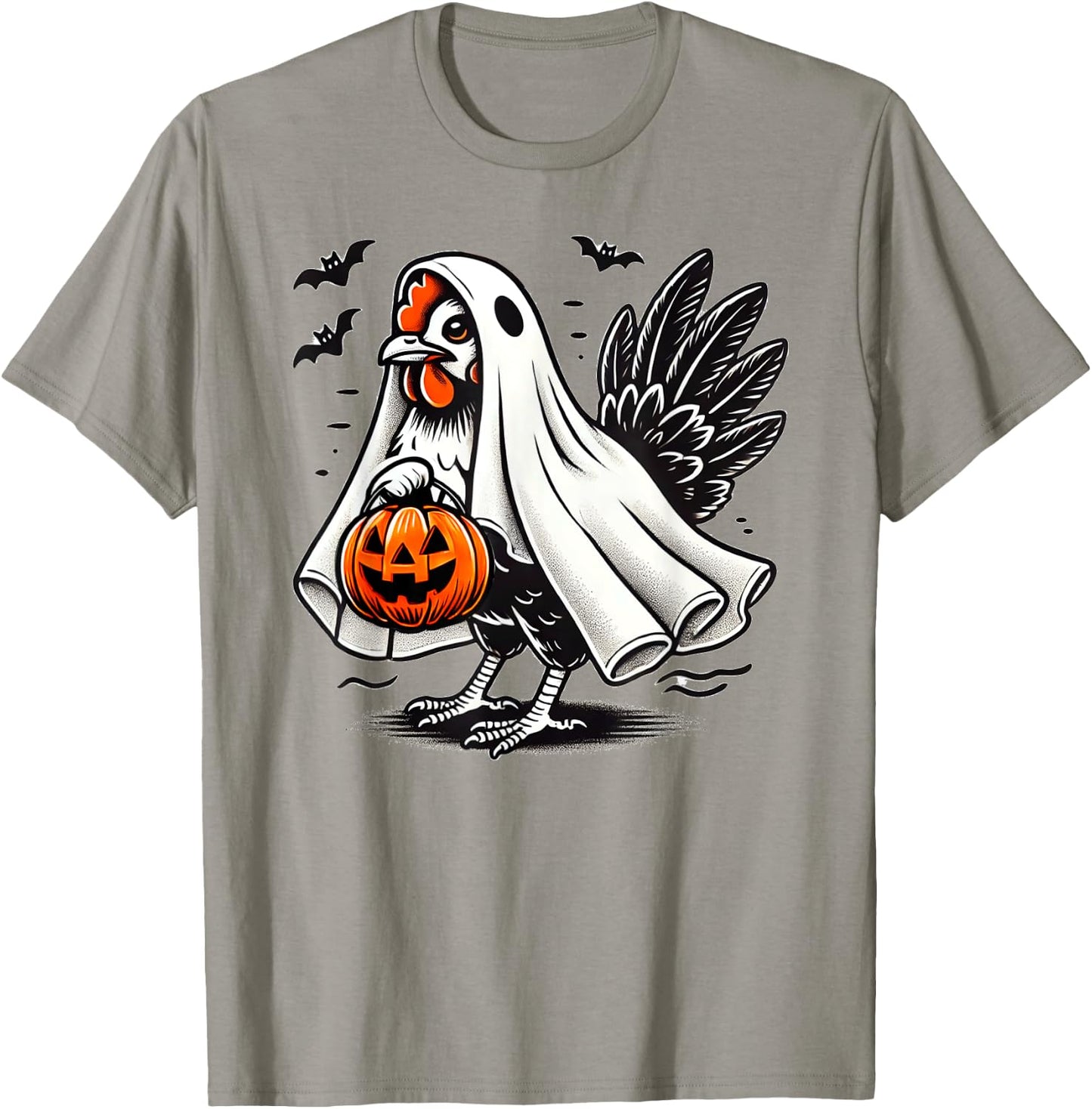 Shivering Chicken Halloween Ghost Rooster Trick Or Treat T-Shirt - T-Shirt | Sand