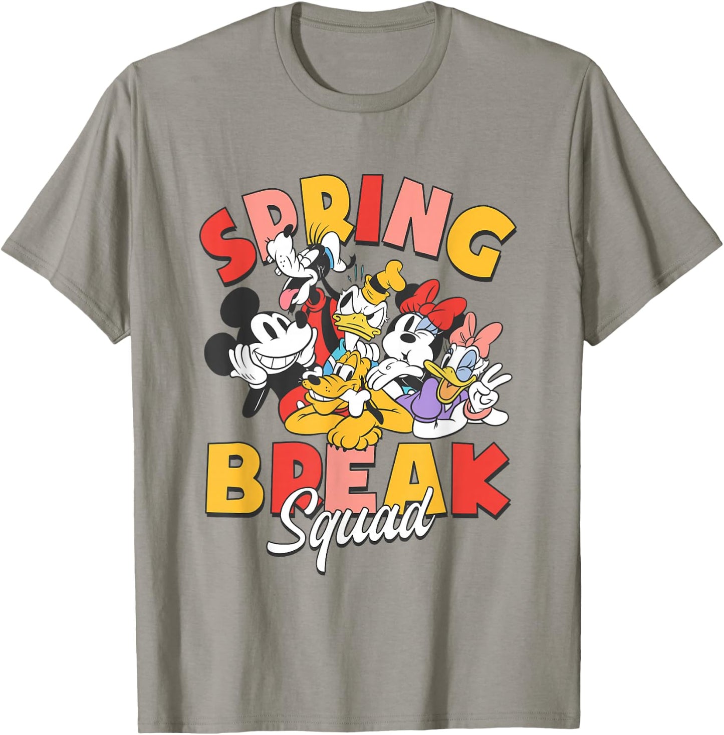 Disney Mickey And Friends Spring Break Squad Big Chest Logo T-Shirt - T-Shirt | Sand