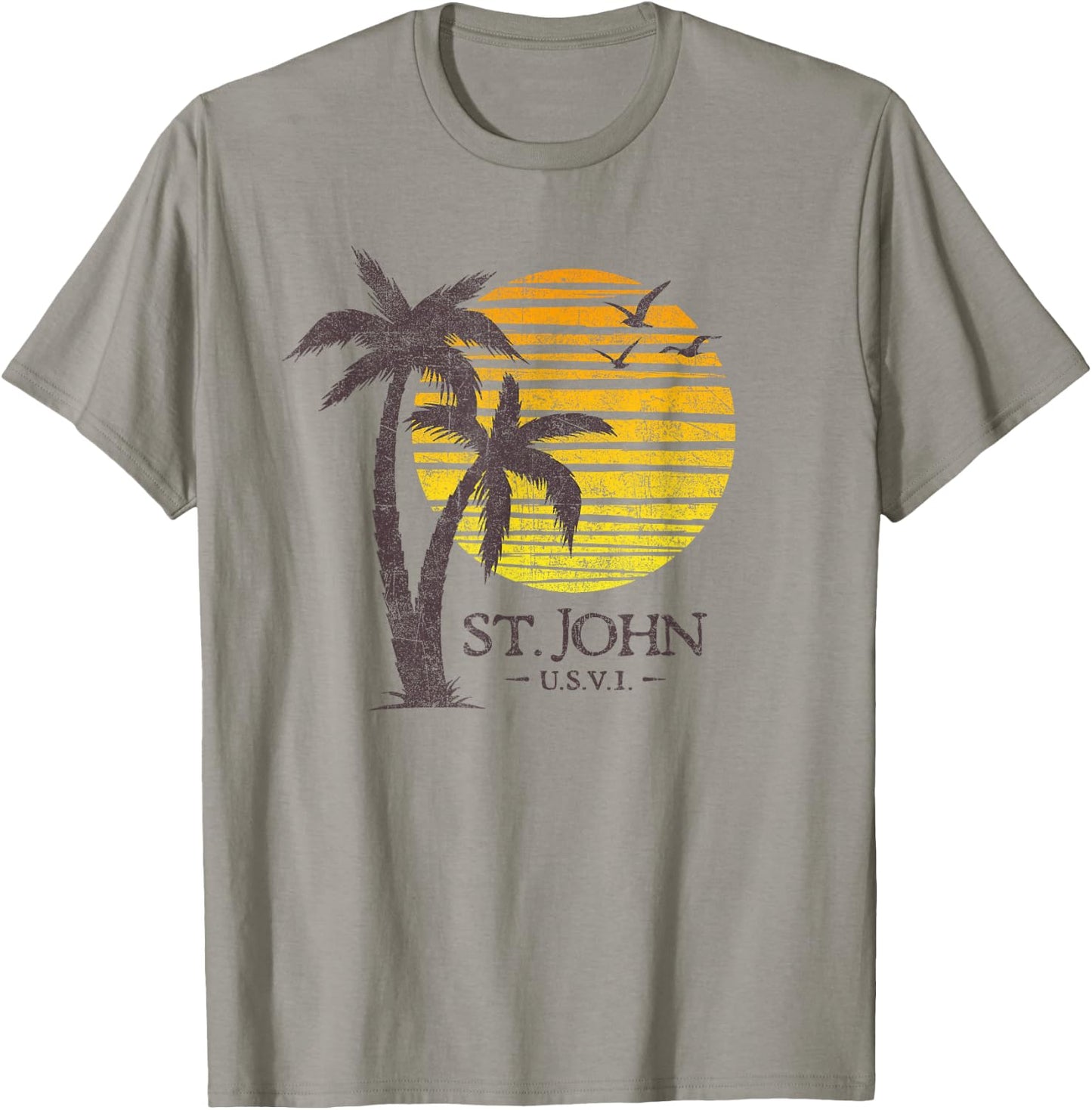 St John USVI Souvenir Colorful Beach Sunset T-Shirt - T-Shirt | Sand